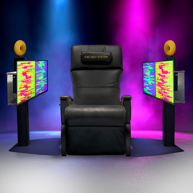 <h6><span style="text-decoration:underline">The World's First Scalar Chair</span></h6><h3>The CHAIR</h3><p>The world’s first integrated light therapy solution combining the luxurious Svago Zero G Recliner with a multi-panel bio-photonic light field designed to support total-body wellness.</p><h4>$24,999.00</h4><h3><strong>FREE PEMF COIL UPGRADE</strong></h3>